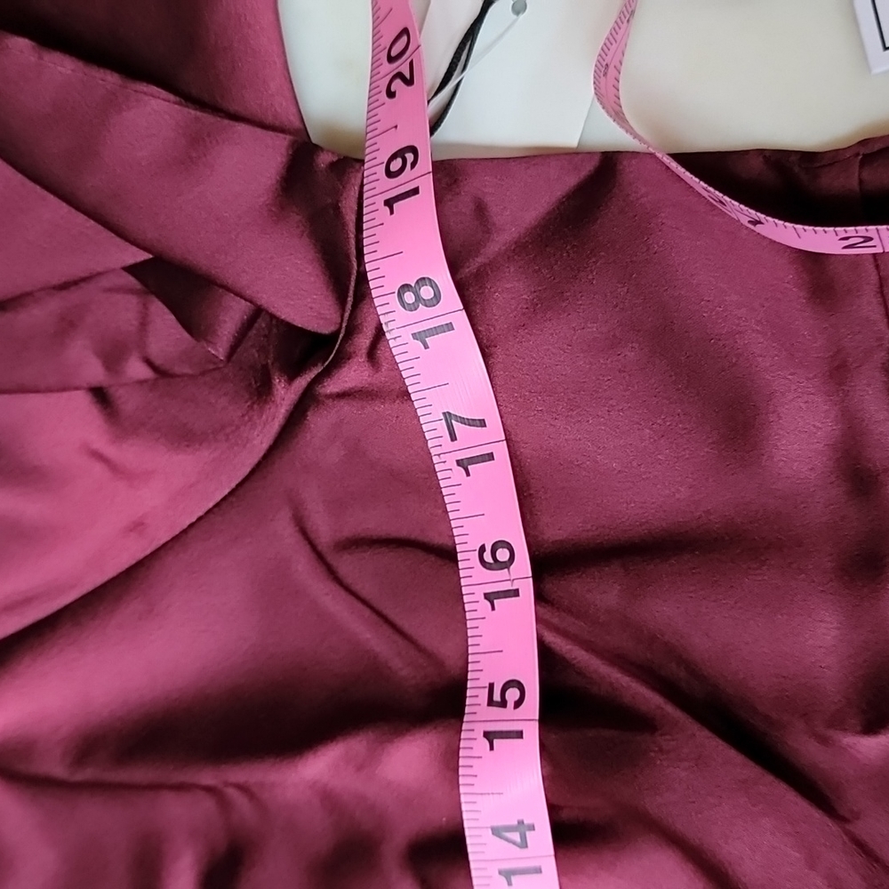 NWT 1.STATE twist front satin blouse in Napa wine size medium - Picture 12 of 14